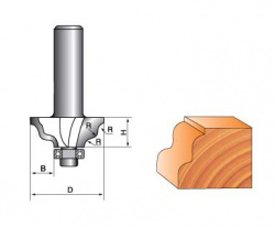 Фреза ГЛОБУС 2029 R4 кромочная фигурная с нижним подшипником